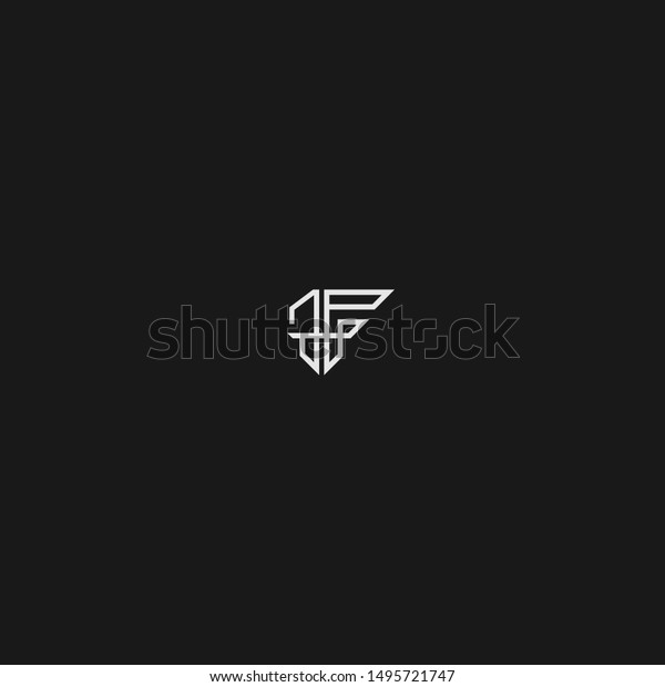 Jf Logo Black White Unique Elegant Stock Vector (Royalty Free ...