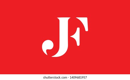 JF logo in creative minimalist style. Vector illustration for J and F logo
