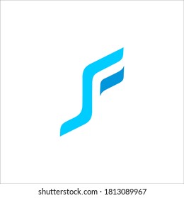 JF logo design vector sign