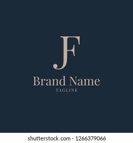 JF logo elegance golden navy luxury