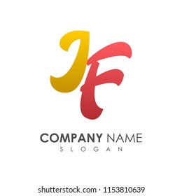 JF logo, FJ logo, initial name business logo template