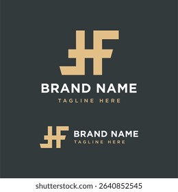 JF logo. Initial letter jf logo template