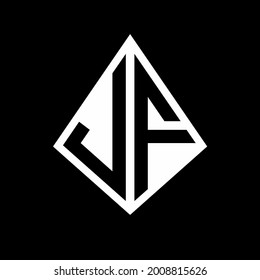 Monograma de las letras del logotipo de JF con diseño de forma prisma icono vector moderno