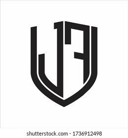 Jf Logo Monogram Emblem Shield Design Stock Vector (Royalty Free ...