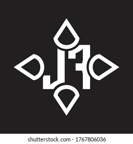 JF Logo monogram with four cone rounded by the shape design template