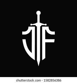 JF logo with shield shape and sword