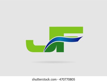 JF Logo. Vector Graphic Branding Letter Element
