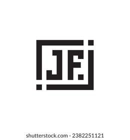 JF minimalist geometric symbol logo in high quality professional design that will print well across any print media