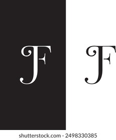 jf monogram letter logo design