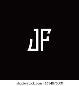 JF monogram logo with curved side style design template