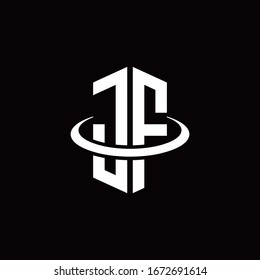 JF-Monogramm-Logo im Hexagon-Stil, umgeben von einem Ring