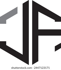 JF Polygon logo design, icon, symbol, vector file