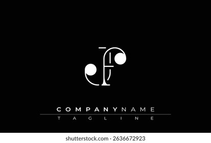 JF Typography Logo Design. Stylish monogram design depiction featuring the letters J and F combined in an artistic signature style, delivering a unique and creative visual representation.