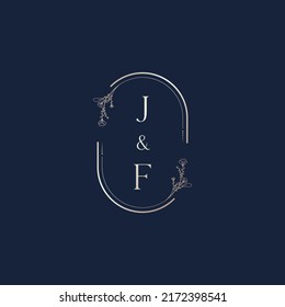 JF wedding initial logo letters in high quality professional design that will print well across any print media