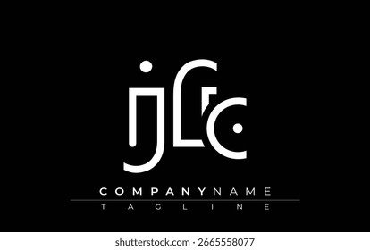 Diseño abstracto de la letra de JFC. Diseño moderno del logotipo del negocio con tipografía Abstractas y estilo contemporáneo