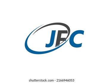 Letra JFC diseño creativo elegante del logo de swoosh