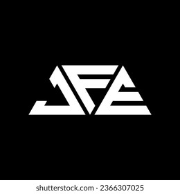 JFE triangle letter logo design with triangle shape. JFE triangle logo design monogram. JFE triangle vector logo template with red color. JFE triangular logo Simple, Elegant, and Luxurious design.