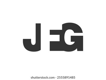 JFG logo design. Initial letter J F G bold font style for tech startups, consulting, corporate branding. Creative company name, headlines typography identity, trendy logotype. Vector illustration.