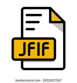 jfif File Format Icon. type file Editable Bold Outline With Color Fill Design icon. Vector Illustration.