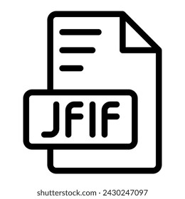 Jfif-Symbol Gliederungsstil Design Image-Datei. Bild-Erweiterung Format Dateityp-Symbol. Vektor-Illustration