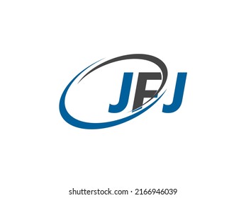 JFJ letter creative modern elegant swoosh logo design