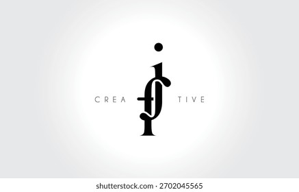 JFjf Elegant Serif Monogram Logo - Luxuriöses typografisches Kleinbuchstaben-Zeichen für modernes Branding