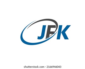 JFK letter creative modern elegant swoosh logo design