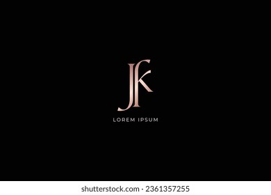 jfk letter modern luxury style fashion brand luxury style design modern style creative golden wordmark design typography illustration, jf wordmark, jk logo