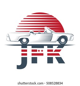 JFK vector emblem isolated on white background.