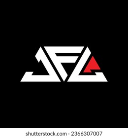 JFL triangle letter logo design with triangle shape. JFL triangle logo design monogram. JFL triangle vector logo template with red color. JFL triangular logo Simple, Elegant, and Luxurious design.