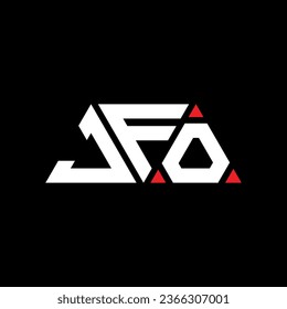 JFO triangle letter logo design with triangle shape. JFO triangle logo design monogram. JFO triangle vector logo template with red color. JFO triangular logo Simple, Elegant, and Luxurious design.