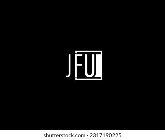 JFU Logo and Graphics Design, Modern and Sleek Vector Art and Icons isolated on black background