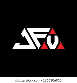 JFV triangle letter logo design with triangle shape. JFV triangle logo design monogram. JFV triangle vector logo template with red color. JFV triangular logo Simple, Elegant, and Luxurious design.