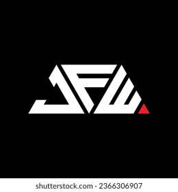 JFW triangle letter logo design with triangle shape. JFW triangle logo design monogram. JFW triangle vector logo template with red color. JFW triangular logo Simple, Elegant, and Luxurious design.