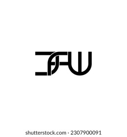 diseño del logotipo de la letra monograma de la tipografía jfw
