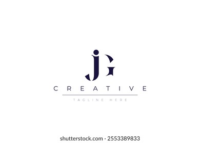 JG abstract minimalist letters Logo Monogram. It is a minimalist logo, this logo is made by combining two letters