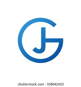 Logo inicial de la empresa JG logotipo G azul