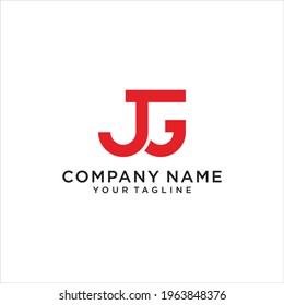 JG or GJ letter logo design vector