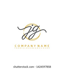 JG Initial handwriting logo concept