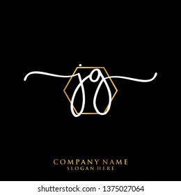 JG Initial handwriting logo template