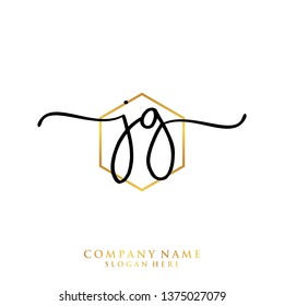 JG Initial handwriting logo template
