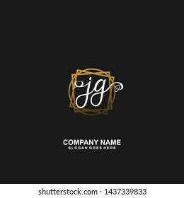 JG Initial handwriting logo vector