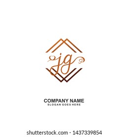 JG Initial handwriting logo vector