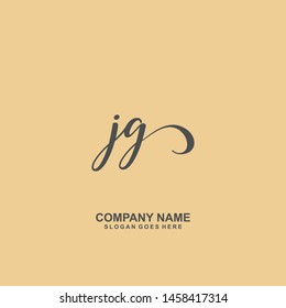 JG Initial handwriting logo vector