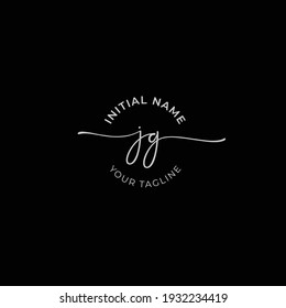 jg Initial handwriting signature logo vector. Hand lettering for designs