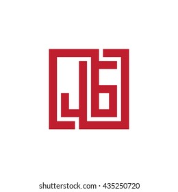 JG initial letters looping linked square logo red