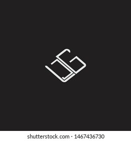 JG Initial Logo letters with rotate squere template