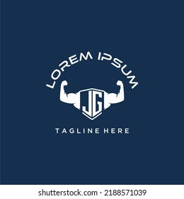 JG initial monogram for fitnes or gym logo with creative style design