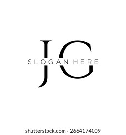 Logotipo inicial del monograma de JG con diseño del estilo del negocio
