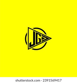 JG initial monogram logo with triangle style design